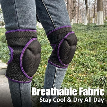 Women Knee Pads for Gardening, Knee Pad for Men Floor Work, Flooring Worker, Safety Knee Protectors for Scrubbing Floors, Lightweight Knee Cap Protection Pads for Carpenters, Retailers, Purple S