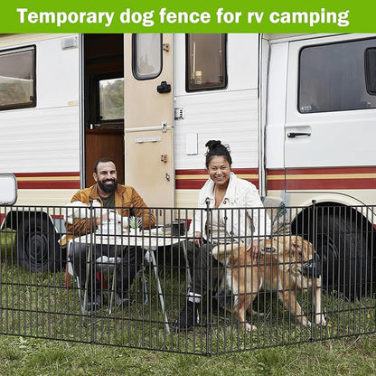 10 Panels No Dig Decorative Outdoor Garden Fence for Yard, 48 in(H) X 26.25 ft(L) Animal Barrier Fencing Rustproof Metal Wire Panel Border for Dog, Rabbits, and Patio Temporary Ground Stakes