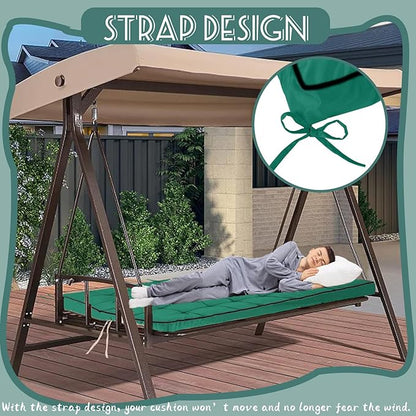 Replacement Cushions for Swing, Swing Cushions 3 Seater Replacement, Waterproof Thicken Washable Pad Cushion for Outdoor Indoor Furniture Swing Patio (Lake Blue, 40x55 inch)