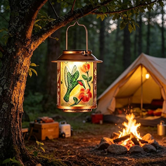 Hummingbird Solar Lanterns Outdoor Waterproof, Birthday Gifts for Women Mom Grandma , Metal Garden Decor Hanging Solar Lights Outside Decorative for Yard Patio Backyard Porch Decorations