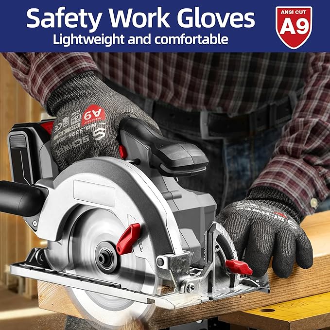 Schwer ProGuard Highest Level Cut Resistant Work Gloves PR3326 for Extreme Protection，ANSI A9 Cut Gloves with Reinforced Thumb, Non Slip, Non PFAS, Durable, Touch-screen, Black 2 Pairs（XL）