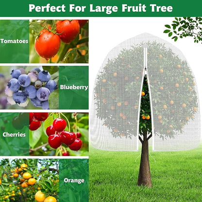 OZMI Bird Netting for Garden, 4 x 4 FT Blueberry Bush Netting Cover with Zipper, Garden Netting for Gardening, Drawstring Reusable Mesh Plant Protector for Shrubs Bush Fruit Tree Potted (2 Pack)