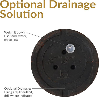 Sunnydaze Elizabeth 16" Double-Walled Polyresin Ribbed Urn Outdoor Planter - UV-Resistant Rust Finish - Set of 2