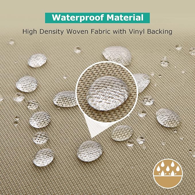 SunPatio Outdoor Chaise Lounge Covers, 2 Pack Patio Chaise Cover 84"L x 30"W x 24"H, Heavy Duty Waterproof Beach Chair Cover with Seam Taped, Helpful Air Vents, All Weather Protection, Taupe