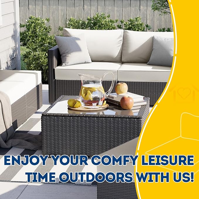 AAAAAcessories Outdoor Seat Cushions for Chairs, Fade-Resistant, Waterproof Patio Furniture Replacement Cushions, 25.5" x 25.5" x 5" + 25.5" x 13.5", Creamy White