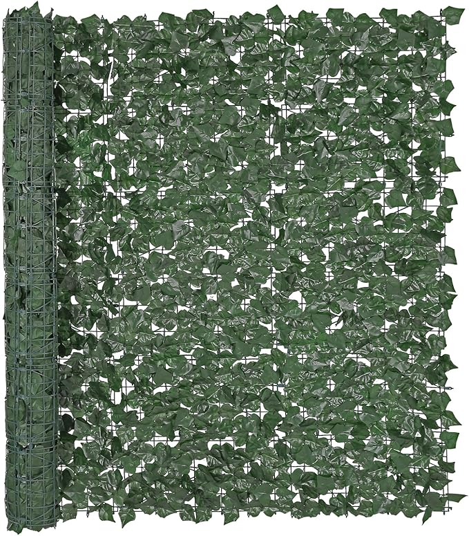 VEVOR Artificial Ivy Privacy Fence Screen, 59 x 98 in Faux Ivy Vine Leaf Hedges Fence, Greenery Privacy Fence with Strengthened Joint, Green Wall Decoration for Outdoor Garden, Yard, Balcony