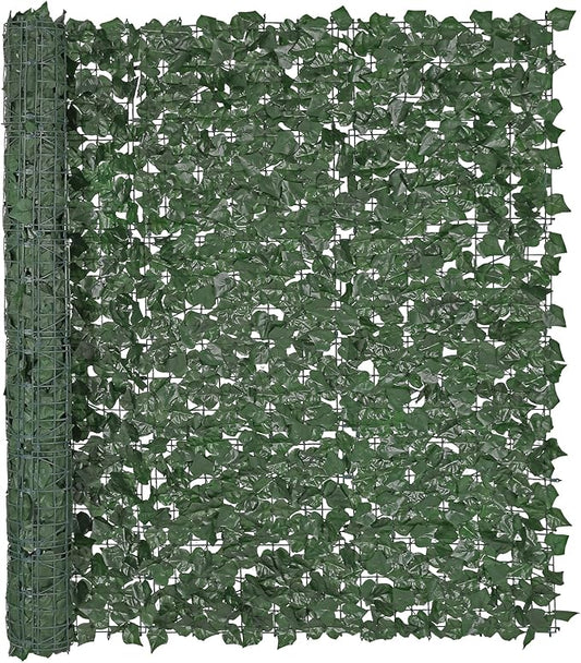 VEVOR Artificial Ivy Privacy Fence Screen, 59 x 98 in Faux Ivy Vine Leaf Hedges Fence, Greenery Privacy Fence with Strengthened Joint, Green Wall Decoration for Outdoor Garden, Yard, Balcony
