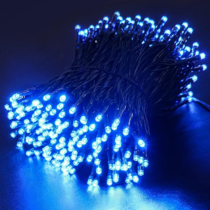 AmyHomie Blue Christmas Lights, 108Ft 300LED Halloween String Lights Outdoor Waterproof, End-to-End Indoor Fairy Decorative Lights for Wedding, Party, Christmas Decor
