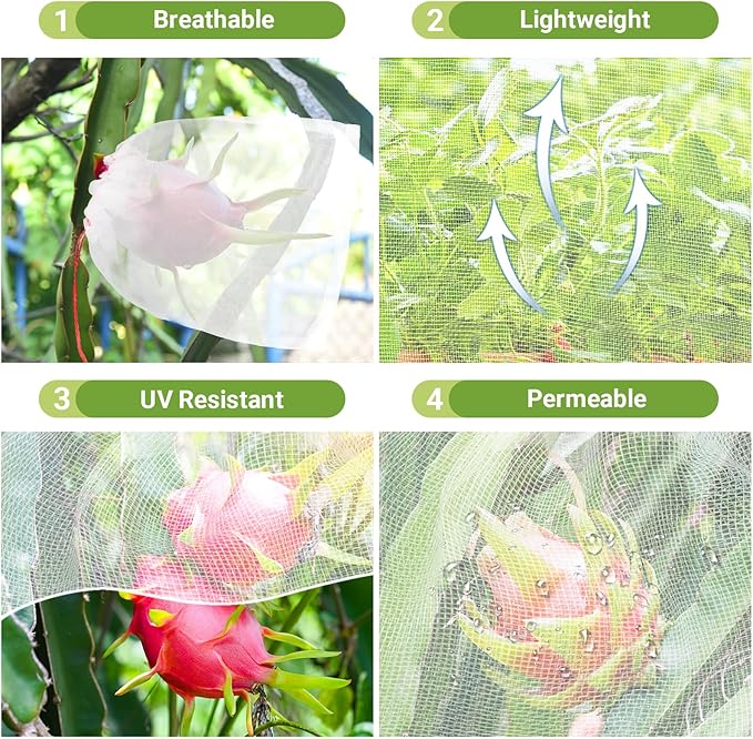 25pcs 10x10 Inch Plant Protection Cover Bags with Drawstring, Garden Netting for Fruit Trees, Vegetables, Flowers Against Bugs Birds Squirrels