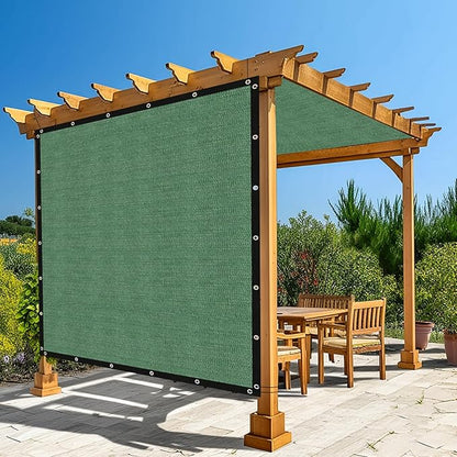 Amagenix 90% Pergola Shade Cover 10' X 24' Sun Shade Cloth with Grommets for Outdoor Garden Patio Porch, Commercial Grade 200 GSM - Cable Zip Ties Included (We Customized) GN108, Green