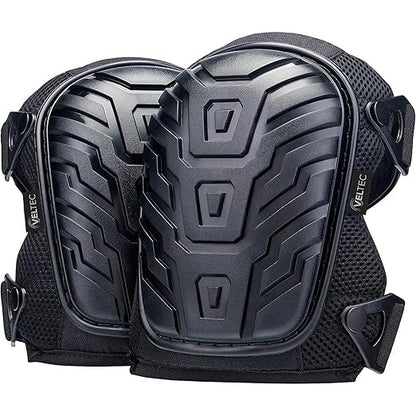 Veltec Premium Knee Pads for Work with Soft Foam and Gel Cushion - Heavy Duty Pads & Adjustable Non-Slip Straps - Pro Protection & Comfortable for Construction, Gardening, Flooring, Roofing and More