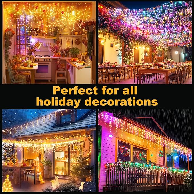 131ft Christmas Lights Outdoor, 1680 LED Waterproof 8 Modes String Light with App and Remote Control for Outside House Roof Decorations Indoor Decor-Warm White to Multicolor