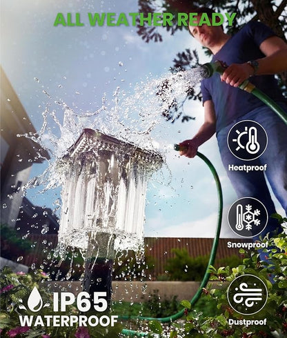 BITPOTT Super Bright Solar Pathway Lights 8 Pack, Adjustable Warm & Cold Solar Lights Outdoor Waterproof IP65, Auto On/Off, Outdoor Decor Light for Garden, Landscape, Path, Yard, Patio, Driveway