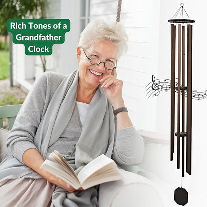 Lambright Chimes Grandfather Clock Extra Large Personalized Wind Chime, Custom Windchimes for Memorial, Sympathy, Loss, Anniversary for Wife, Friend, Mother, Grandmother, Pet - Made in America