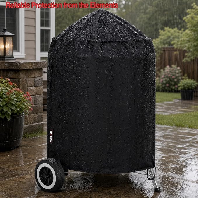 Grill Cover for Weber Kettle Charcoal 22 Inch, Heavy Duty Waterproof BBQ Grill Covers Fade Resistant