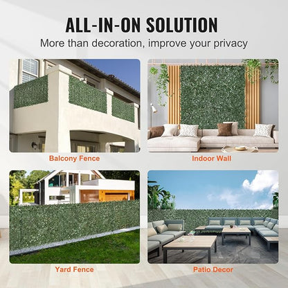 VEVOR Artificial Ivy Privacy Fence Screen, 59 x 98 in Faux Ivy Vine Leaf Hedges Fence, Greenery Privacy Fence with Strengthened Joint, Green Wall Decoration for Outdoor Garden, Yard, Balcony