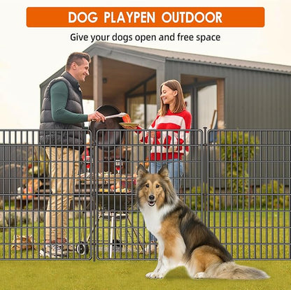 10 Panels No Dig Fence, 32 in(H) X 24 ft(L) Garden Decorative Fence Animal Barrier for Dogs, Rustproof Metal Garden Edging Border for Outdoor, Yard, Patio, Black