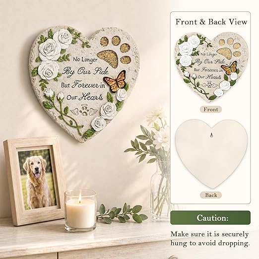 GIGALUMI Garden 10" Stepping Stones Outdoor, Dog Memorial Garden Stones, Hand Print Garden Decorations Walkway, Round Sympathy Gifts for Loss of Loved One, Gifts for Pet Lovers
