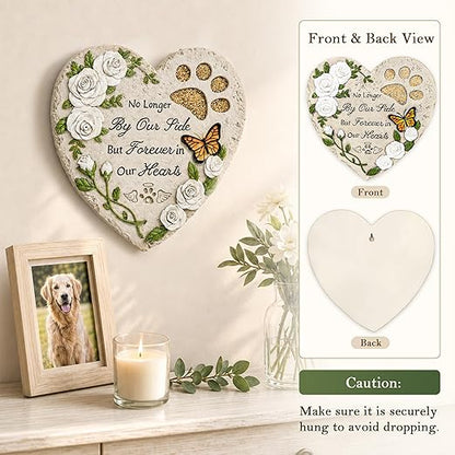GIGALUMI Garden 10" Stepping Stones Outdoor, Dog Memorial Garden Stones, Hand Print Garden Decorations Walkway, Round Sympathy Gifts for Loss of Loved One, Gifts for Pet Lovers