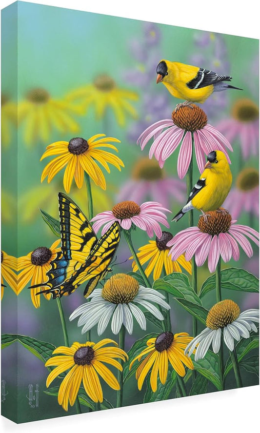 Outdoor Canvas Art - Jeff Hoff 'Curious Visitor' Wall Art for Outdoor Spaces, Patios, or Gardens by Trademark Fine Art