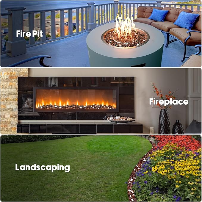 Skyflame 15-Pounds Fire Glass, 1/2-Inch High Luster Copper Reflective Fire Glass for Gas Fireplace, Fire Pit and Landscaping