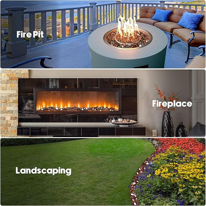 Skyflame 15-Pounds Fire Glass, 1/2-Inch High Luster Copper Reflective Fire Glass for Gas Fireplace, Fire Pit and Landscaping
