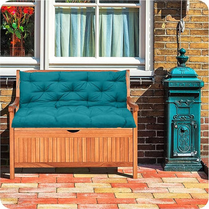 Swing Replacement Cushions with Backrest, 2 or 3 Seater Waterproof Non-Slip Overstuffed Swing Pad, Indoor/Outdoor Bench Cushion for Porch Chair Swing Garden Furniture(Lake Blue 40 * 40 in)