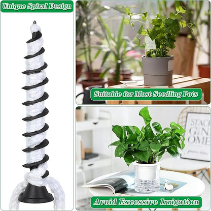 12 Pack Self Watering Spikes, Automatic Plant Watering Stakes with Wicking Rope for Indoor Outdoor Plants DIY Vacation Self-Watering System Devices for Grower Pots Potted Plants Seedlings