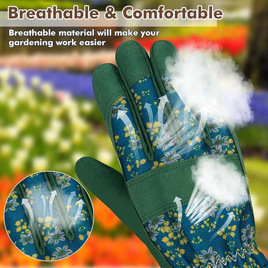 Long Gardening Gloves for Women Thorn Proof Leather Garden Gloves Breathable Working Gloves for Women Yard Outdoor