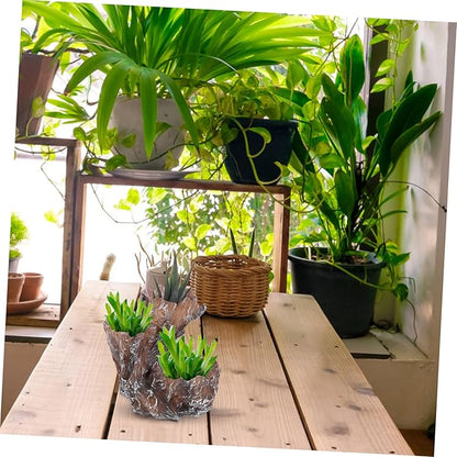 Yardwe Resin Simulation Tree Root Pot Bonsai Planter for Indoor Use Decorative Container for Artificial Plants Elegant Desktop Ornament for Home and Room