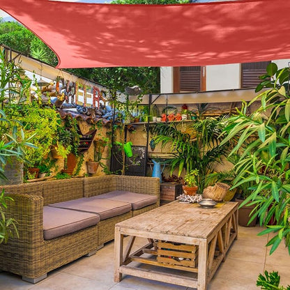 AsterOutdoor Sun Shade Sail Rectangle 16' x 20' UV Block Canopy for Patio Backyard Lawn Garden Outdoor Activities, Terra