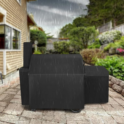 Grill Cover Compatible with Char-Griller Grand Champ Charcoal Grill and Offset Smoker Model #8250, 71" L x 25" W x 51" H, Heavy-Duty 600D Waterproof