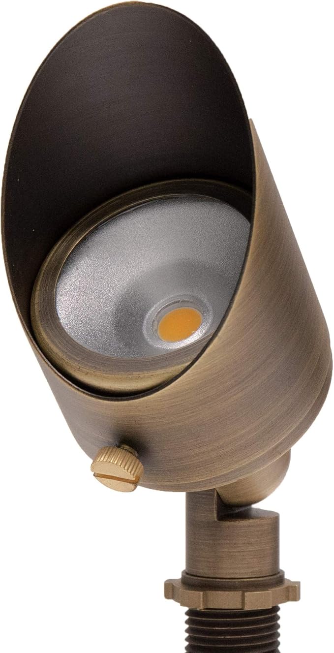 12V 6W Solid Brass (Bronze) LED Outdoor Spotlight 2700K Warm White 275 Lumens for Low Voltage Landscape Lighting of Yard, Lawn, Garden, Patio, Trees & House