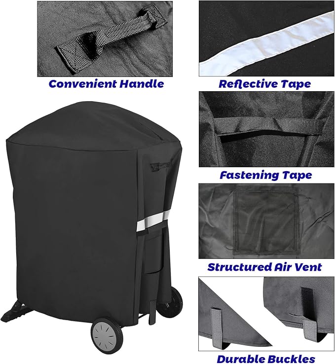 Utheer 7113 Grill Cover, 600D Heavy Duty Waterproof | For Weber Q100 Q1000 Q2000 Q2200 Series, Fits Weber 50060001 51060001, Liquid Propane Grills, Lawn & Garden
