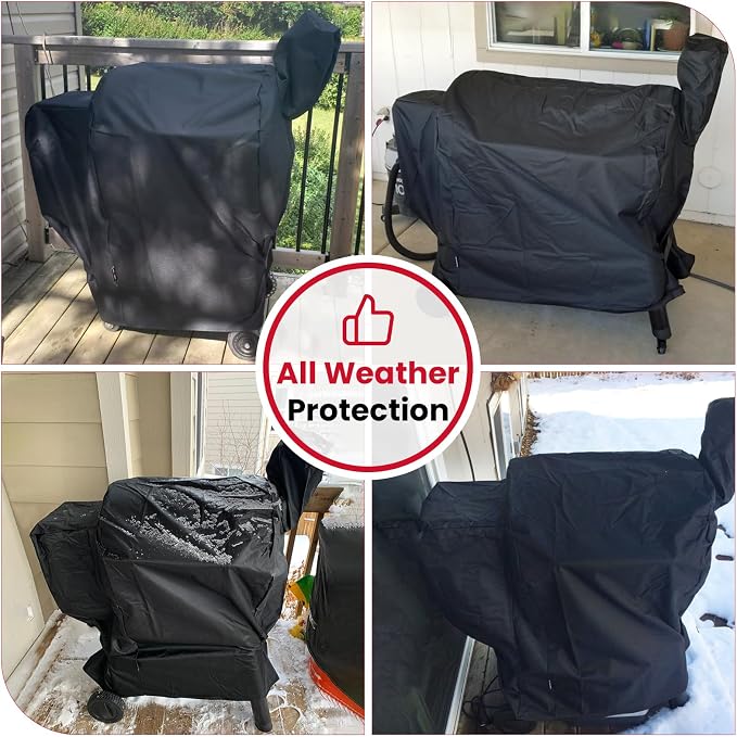 Unicook Grill Cover Compatible with Traeger Pro 34 Series, Texas Elite 34, Century 34, and Pro 780 Pellet Grills, Heavy Duty Waterproof Full-Length Outdoor BBQ Smoker Cover, All-Season Protection