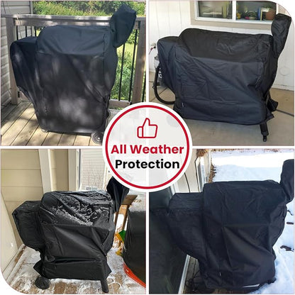 Unicook Grill Cover Compatible with Traeger Pro 22/ Pro 575 Series Wood Pellets, Heavy Duty Waterproof Full-Length Outdoor BBQ Smoker Cover, All-Season Protection Grill Accessory