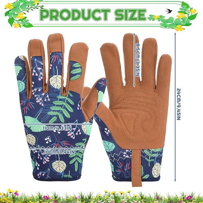 2 Pairs Gardening Gloves Thorn Proof for Women, Long And Short Leather Gardening Gloves for Rose Pruning Yard Work