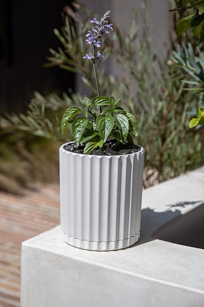 Veradek Demi Series Demi 6" Planter w/Tray, White