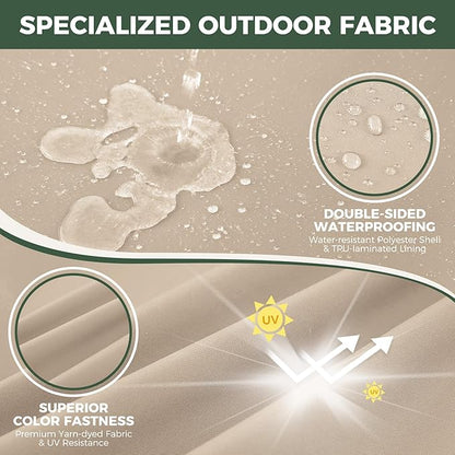 Outdoor Cushions for Patio Furniture, Outdoor Seat Cushion Set 24 x 24 x 5.75 Inch, Waterproof & Fade Resistant Outdoor Chair Cushions, Deep Seat Patio Cushion with Removable Cover, Beige