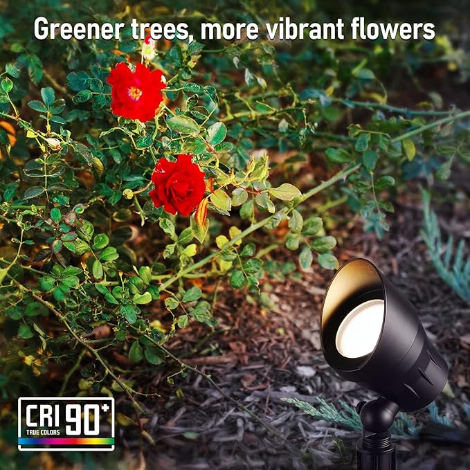 LEONLITE Low Voltage LED Landscape Spotlight, 5W 12V Pathway Lights Outdoor, CRI90, Aluminum Spot Lights for Garden, ETL Listed, IP65 Waterproof, 3000K Warm White, Oil Rubbed Bronze, Pack of 6