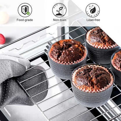 Ramekin Set, UNICASA 8 oz Creme Brulee Ramekins, Oven Safe Baking Set for Custard, Pudding, Souffle Cups, Reactive Gray (Gray, 8oz x 2pc)