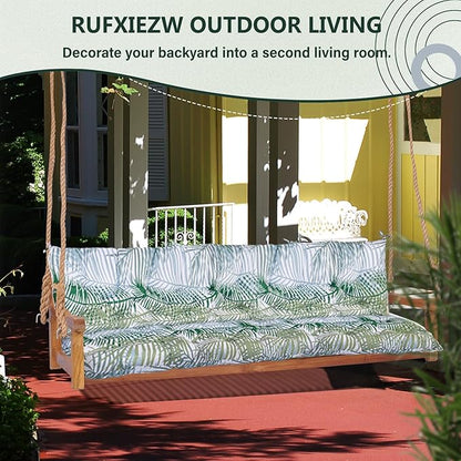 2/3 Seater Swing Replacement Cushion, Waterproof Porch Swing Cushions with Backrest, Thickened Bench Cushions for Outdoor Furniture, for Outdoor Patio Swing (Hawaii, 40 * 40 in)