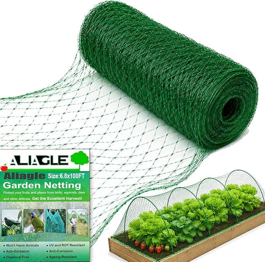 Garden Netting, 6.6 x 100 FT Bird Netting for Garden Plant Protection, Reusable Fine Mesh for Fruit Trees, Vegetable Plants, Blueberry Bushes, Raised Beds, Chicken Coop (6.6x100ft)