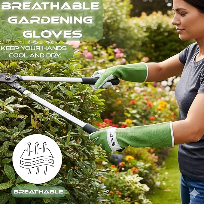 Long Gardening Gloves Leather Ladies Men Women Durable Goatskin Garden Gloves Forearm Thorn Proof Work