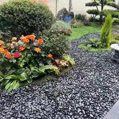 FANTIAN 40 Pounds Black Natural River Pebbles – 2-3 Inch Decorative Black Ornamental River Pebbles for Garden Landscaping, Home Décor, Outdoor Paving, Fountain Decoration