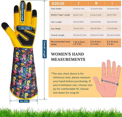 Long Gardening Gloves for Women Rose Pruning Garden Gloves Ladies Protective Work Gloves for Yard & Outdoor Work