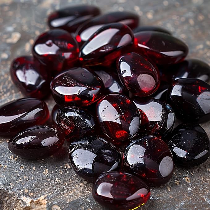 Polished Garnet Crystal Chips 200 Pcs - 0.3" 10 oz Tumbled Stone Chips Crushed Sea Glass Stones Healing Reiki Crystal Jewelry Making Home Decoration