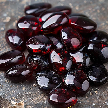 Polished Garnet Crystal Chips 200 Pcs - 0.3" 10 oz Tumbled Stone Chips Crushed Sea Glass Stones Healing Reiki Crystal Jewelry Making Home Decoration