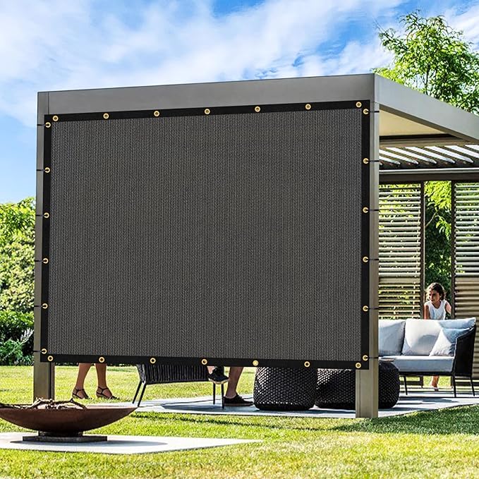 Artpuch Outdoor Pergola Shade Cover 6x22 FT Sun Shade Cloth with Grommets Dark Grey 90% UV Protection Canopy Patio Privacy Screen (Customized Available)