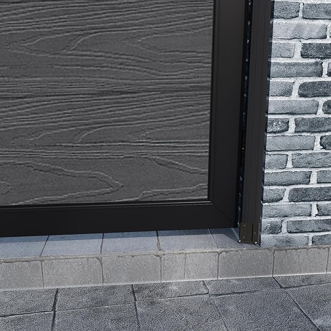 Wood Plastic Privacy Double Fence Gate 6ft(H) x 10ft(W), Metal Frame with Knob Kits, Durable Composite Outdoor Gate,Silver Gray